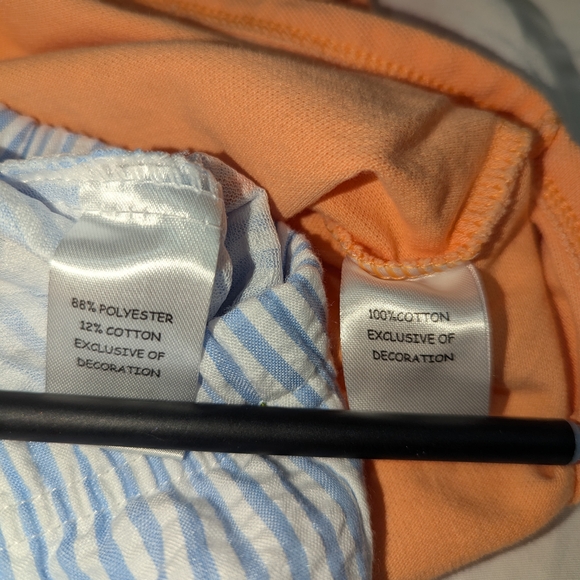 Starting Out Orange and Blue Easter Spring Bunny Infant Baby Matching Set - Picture 4 of 7